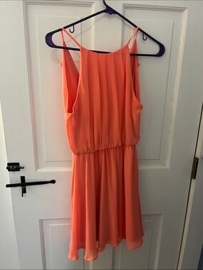 Lush Neon Coral Spaghetti-Strap Dress. Worn 2 times!